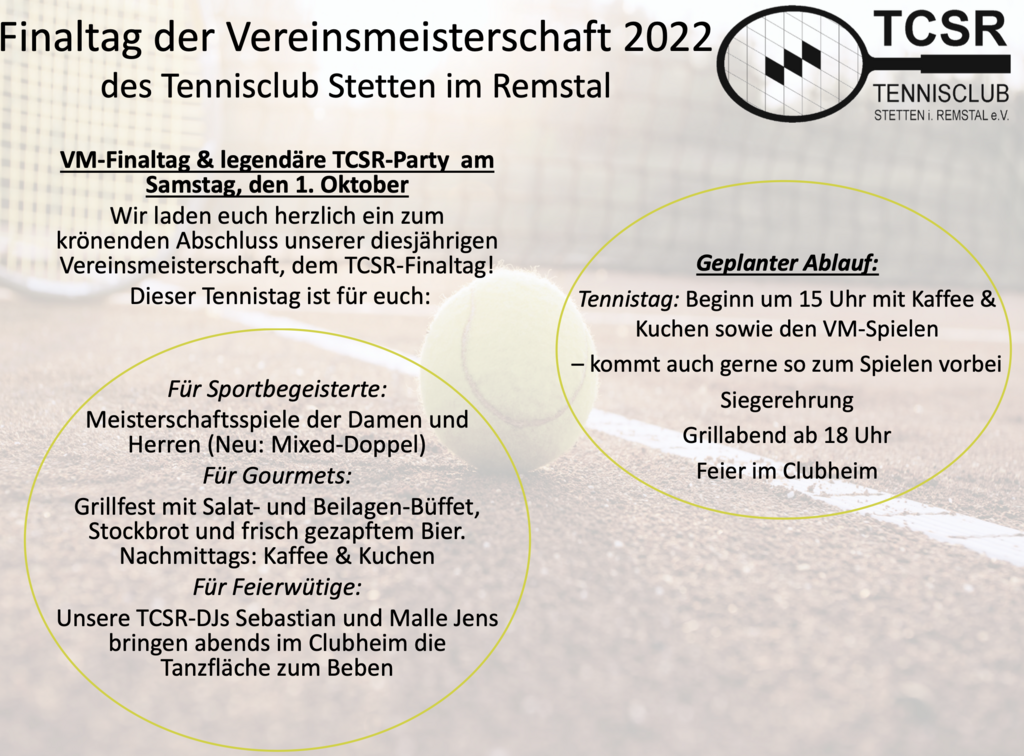 Einladung Vereinsmeisterschaft 2022